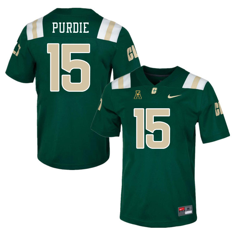 Charlotte 49ers #15 DeShawn Purdie College Football Jerseys Stitched-Green
